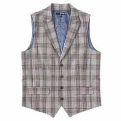 Cheapest ???? Murano Brown Plaid Shawl Vest ????