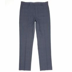 New ???? Murano Big & Tall Alex Slim-Fit Flat Front Plaid ???? Dress Pants Navy ✔️