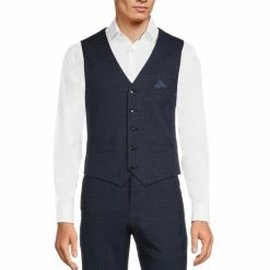 Best Sale ⌛ Murano Plaid Suit Separates Vest Navy ❤️