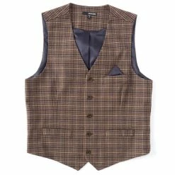 Discount ???? Murano Check Suit Separates Vest Khaki ????