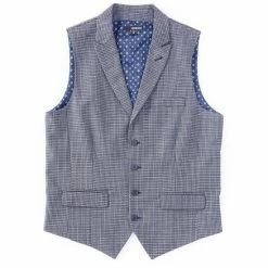 Budget ???? Murano Plaid Shawl Vest Navy ????