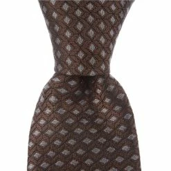 Top 10 ???? Murano 3D Geometric 3 1/8#double; Silk Tie Brown ❤️