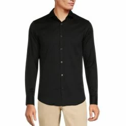 Top 10 ???? Murano Intergalactic Collection Slim-Fit Geode Jacquard Long-Sleeve Woven ???? Shirt Black ????