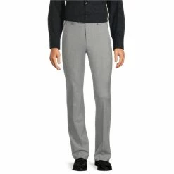 Budget ???? Murano Collezione Alex Slim-Fit Performance Bi-Stretch Solid Suit Separates Flat Front ???? Dress Pants Grey ????