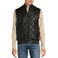Outlet ???? Murano Quilted Diamond Leather Vest Black ????
