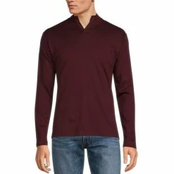 Coupon ???? Murano Liquid Luxury Interlock Open Mock Neck Long-Sleeve Tee Black ????