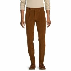 Hot Sale ⭐ Murano Intergalactic Collection Lucas Pleated Corduroy Suit Separates ???? Dress Pants Tobacco ????